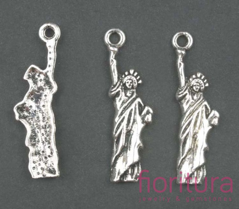 ZAWIESZKA STATUA WOLNOŚCI 34x10MM KOLOR STARE SREBRO