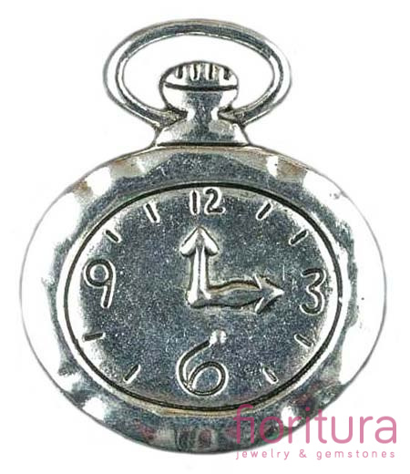 ZAWIESZKA ZEGAREK 28X32MM KOLOR STARE SREBRO