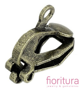 BAZA KLIPSÓW Z OCZKIEM DO PODWIESZANIA 13x6x10MM KOLOR STARE ZŁOTO