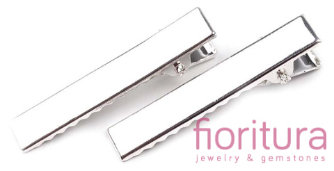 BAZA SPINKI DO WŁOSÓW 46x8MM KOLOR SREBRNY