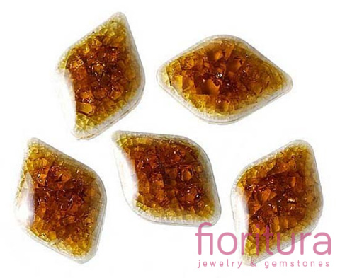 KABOSZON CERAMICZNY CRACLE ROMB 18x12MM KOLOR BRĄZOWY