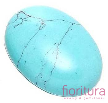 KAMIEŃ NATURALNY HOWLIT KABOSZON OWAL 10x8x4MM KOLOR GŁĘBOKI BŁĘKIT