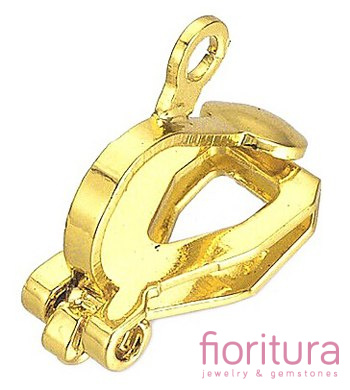 BAZA KLIPSÓW Z OCZKIEM DO PODWIESZANIA 13x6x10MM KOLOR ZŁOTY