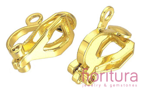 BAZA KLIPSÓW Z OCZKIEM DO PODWIESZANIA 13x6x10MM KOLOR ZŁOTY