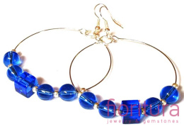 KOLCZYKI DUŻE KOŁA GRANATOWE