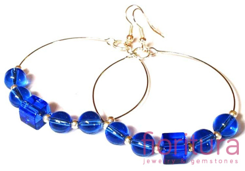 KOLCZYKI DUŻE KOŁA GRANATOWE