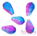 KORALIKI SZKLANE CRACLE KROPLA FASETOWANA 16x10MM KOLOR FUKSJA/NIEBIESKI
