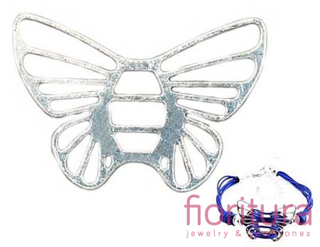 ŁĄCZNIK MOTYL AŻUROWY 26x37MM KOLOR STARE SREBRO