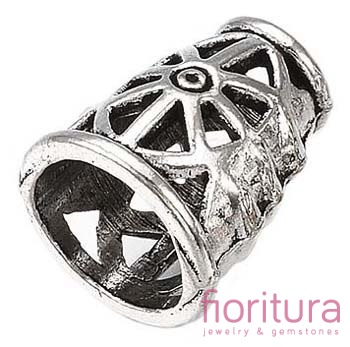 NAKŁADKA STOŻEK 13X11MM KOLOR STARE SREBRO