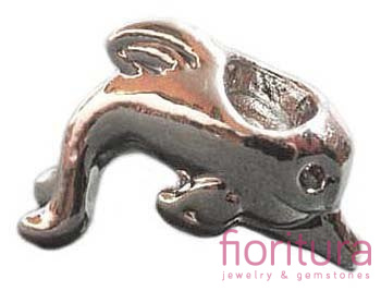 PRZEKŁADKA DELFIN 21X12MM KOLOR STARE SREBRO