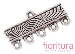 ROZDZIELACZ NA PIĘĆ 22x11x1,5MM KOLOR STARE SREBRO