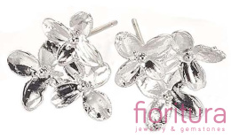 SZTYFTY TRZY KWIATY 15x14MM POSREBRZANE