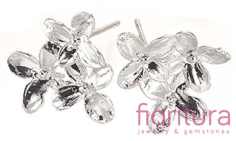 SZTYFTY TRZY KWIATY 15x14MM POSREBRZANE