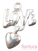 ZAWIESZKA LOVE Z SERCEM 23X15MM KOLOR STARE SREBRO