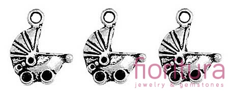 ZAWIESZKA PRZESTRZENNA WÓZEK 17x14MM KOLOR STARE SREBRO