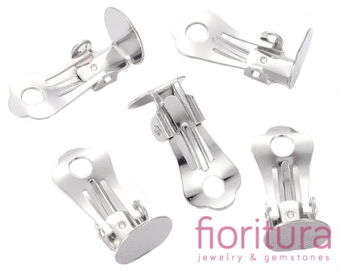 BAZA KLIPSÓW Z BLASZKĄ 10X18MM KOLOR STARE SREBRO