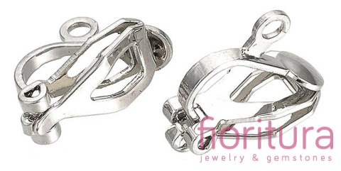 BAZA KLIPSÓW Z OCZKIEM DO PODWIESZANIA 13x6x10MM KOLOR STARE SREBRO