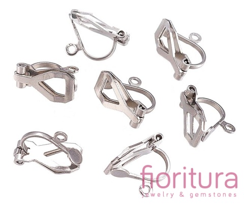 BAZA KLIPSÓW Z OCZKIEM DO PODWIESZANIA 13x6x10MM KOLOR STARE SREBRO