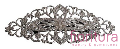 BAZA SPINKI DO WŁOSÓW 80x35MM KOLOR STARE SREBRO