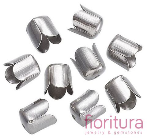 KOŃCÓWKA DO WKLEJANIA 6MM KOLOR STARE SREBRO