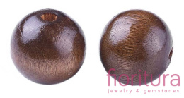 KORALIKI DREWNIANE KULA 24MM KOLOR BRĄZOWY