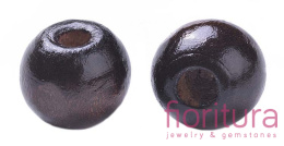 KORALIKI DREWNIANE KULA 10MM KOLOR CIEMNY BRĄZ