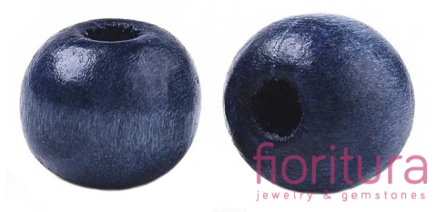KORALIKI DREWNIANE KULA 10MM KOLOR GRANATOWY