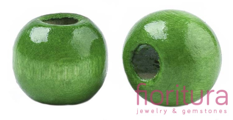 KORALIKI DREWNIANE KULA 8MM KOLOR ZIELONY