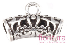 KRAWATKA DO ZAWIESZEK ŁUK AŻUROWY 14x9x5MM KOLOR STARE SREBRO