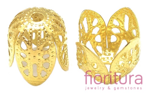 NAKŁADKA FILIGRANOWA STOŻEK 10x11MM POZŁACANY