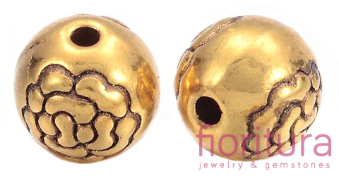 PRZEKŁADKA KWIAT KULA 8MM KOLOR ANTYCZNE ZŁOTO