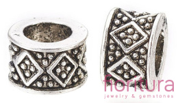 PRZEKŁADKA OZDOBNA WALEC 8x5MM KOLOR STARE SREBRO