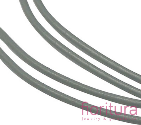 RZEMIEŃ OKRĄGŁY SKÓRA NATURALNA 1MM KOLOR SZARY