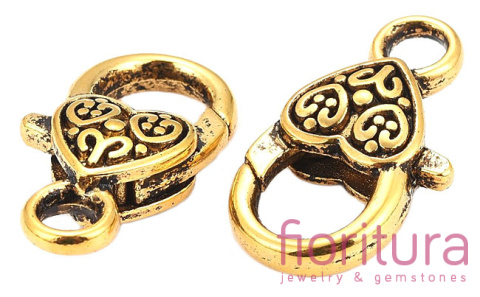 ZAPIĘCIE KARABIŃCZYK OZDOBNY 26x14MM KOLOR ANTYCZNE ZŁOTO