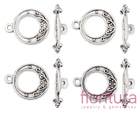 ZAPIĘCIE PRZEKŁADKOWE 20x16MM KOLOR STARE SREBRO