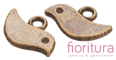 ZAWIESZKA PTAK 11x7MM KOLOR STARE ZŁOTO