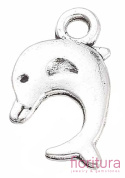 ZAWIESZKA DELFIN 15x10MM KOLOR STARE SREBRO