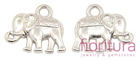 ZAWIESZKA SŁOŃ 14x12MM KOLOR STARE SREBRO