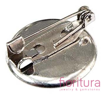 BAZA BROSZKI ZAPIĘCIE Z PŁYTKĄ 25MM KOLOR SREBRNY