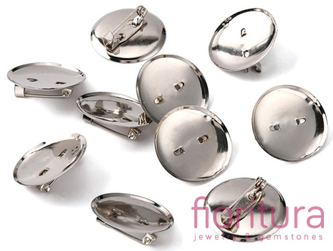 BAZA BROSZKI ZAPIĘCIE Z PŁYTKĄ 25MM KOLOR SREBRNY