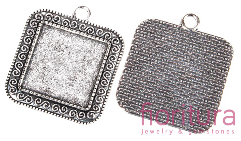 BAZA ZAWIESZKI KWADRAT 20x20MM KOLOR STARE SREBRO