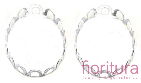 BAZA ZAWIESZKI OWAL 25x18MM POSREBRZANY