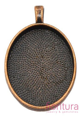 BAZA ZAWIESZKI OWAL 30x22MM KOLOR MIEDZIANY