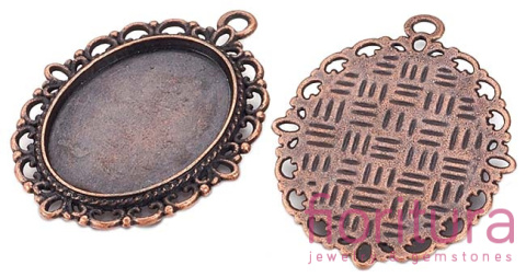 BAZA ZAWIESZKI OWAL 25x18MM KOLOR MIEDZIANY