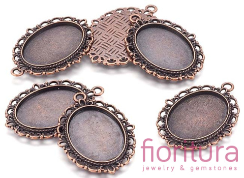 BAZA ZAWIESZKI OWAL 25x18MM KOLOR MIEDZIANY