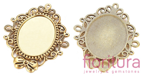 BAZA ZAWIESZKI OWAL 32x24 KOLOR ANTYCZNE ZŁOTO