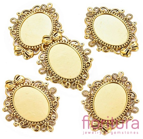 BAZA ZAWIESZKI OWAL 32x24 KOLOR ANTYCZNE ZŁOTO