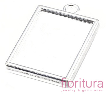 BAZA ZAWIESZKI PROSTOKĄT 20x15MM KOLOR SREBRNY