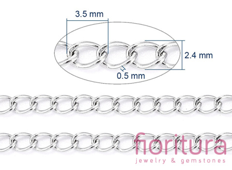 ŁAŃCUSZEK PANCERKA SKRĘCANA 3,5x2,5MM STAL NIERDZEWNA