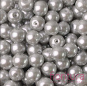 PERŁA SZKLANA KULA 4 MM KOLOR SREBRNY
